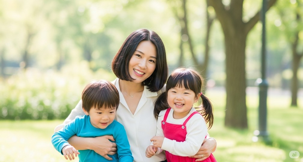現在は二人の子供のママに